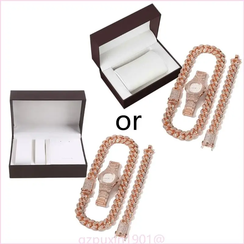 57qa Трех кусочков Hiphop Unisex Jewelry Set Set Set Collece Watch Bracelet Ladies Personality Collear Gist Gift
57qa Трех кусочков Hiphop Unisex Jewelry Set Set Set Collece Watch Bracelet Ladies Personality Collear Gist Gift
