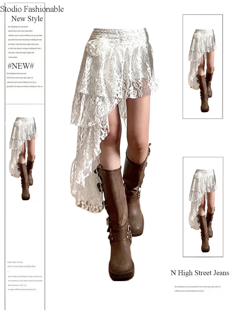 Women's White A-line Lace Rose Skirt Vintage Aesthetic Y2k Mini Skirt Harajuku Korean Streetwear Skirt 2000s Clothes Summer 2024
Women's White A-line Lace Rose Skirt Vintage Aesthetic Y2k Mini Skirt Harajuku Korean Streetwear Skirt 2000s Clothes Summer 2024