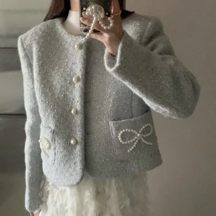 Ele корейское женское пальто с тяжелой вышивкой Thi твидовый топ Ladylike Personali осень-зима Новое поступление
Ele корейское женское пальто с тяжелой вышивкой Thi твидовый топ Ladylike Personali осень-зима Новое поступление