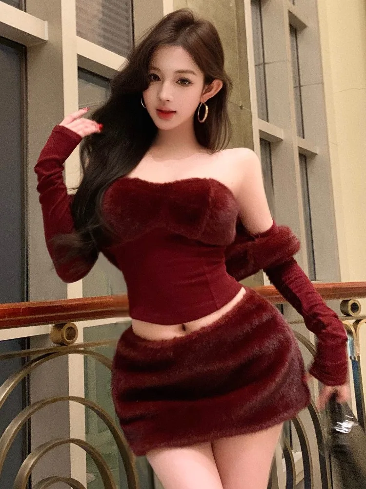 American Style Spicy Girl Short Jacket Fake Mink Wrap around High Waist Skirt Three Piece Set Retro Commute Slim Fit Long Sleeve
American Style Spicy Girl Short Jacket Fake Mink Wrap around High Waist Skirt Three Piece Set Retro Commute Slim Fit Long Sleeve