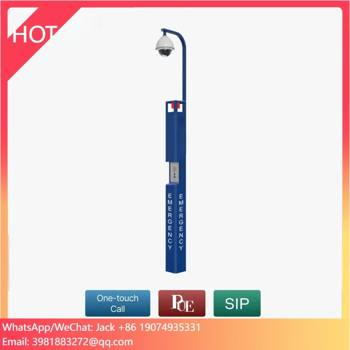 Campus Emergency Intercom Smart Pole for Public Security Emergency Call Box for Help Emergency Phone Highway
Campus Emergency Intercom Smart Pole for Public Security Emergency Call Box for Help Emergency Phone Highway