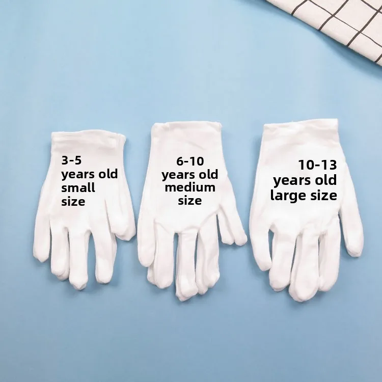Children's performance etiquette gloves cotton thin elastic kindergarten boys and girls gymnastics flag-raising white gloves
Children's performance etiquette gloves cotton thin elastic kindergarten boys and girls gymnastics flag-raising white gloves