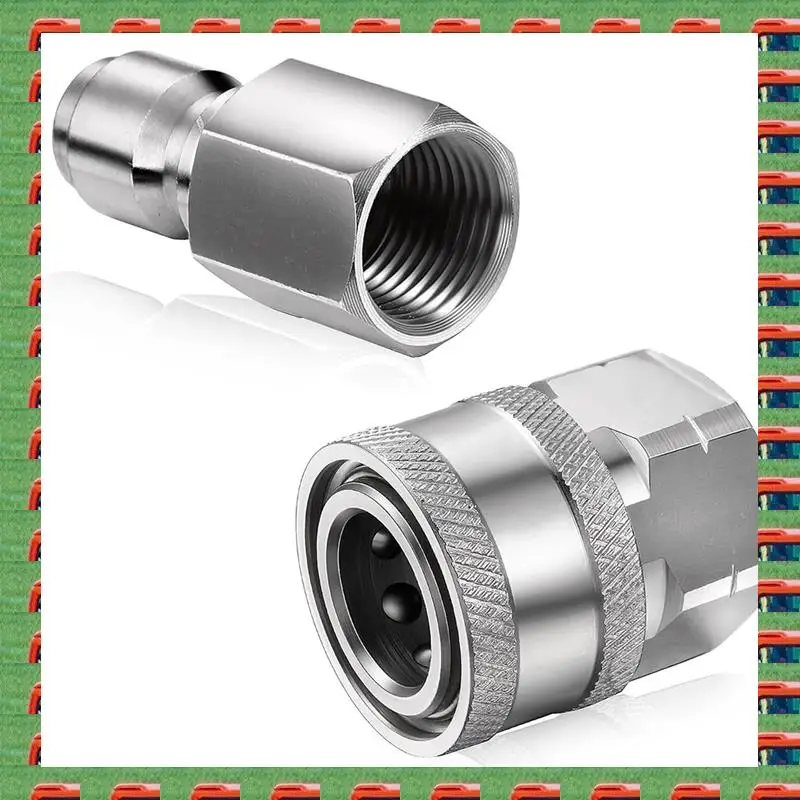 8PCS Stainless Steel Male Female Quick Connector Kit Pressure Washer Adapters NPT 3/8 Inch (Internal & External Thread)
8PCS Stainless Steel Male Female Quick Connector Kit Pressure Washer Adapters NPT 3/8 Inch (Internal & External Thread)