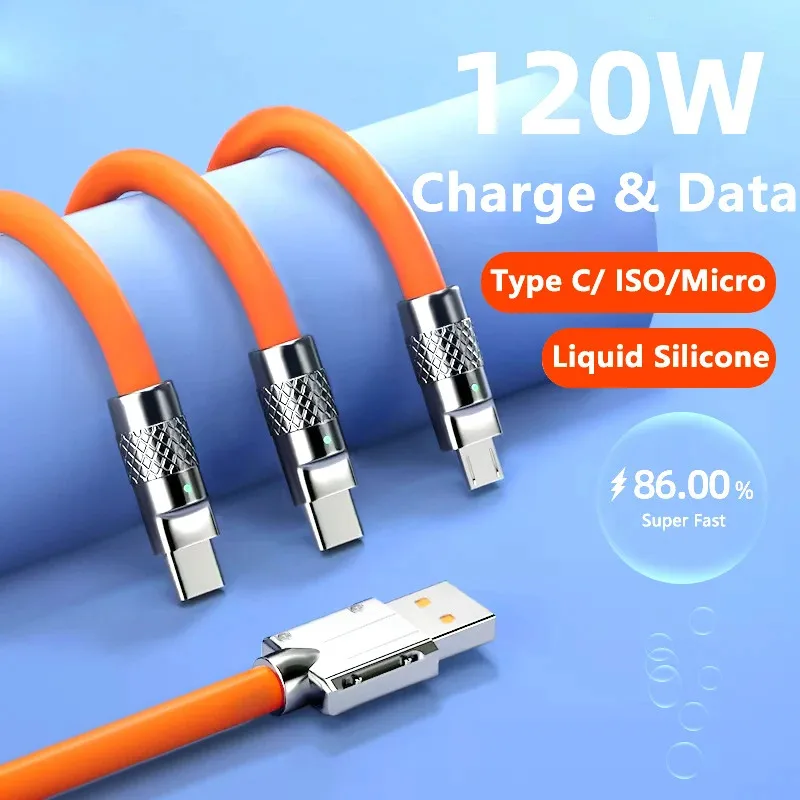 Кабель для быстрой зарядки данных 120 Вт, 6 А, жидкий силикон для iPhone 14 Xiaomi 13 Huawei Samsung S22, зарядное устройство для телефона, USB-кабель для автомобильной зарядки
Кабель для быстрой зарядки данных 120 Вт, 6 А, жидкий силикон для iPhone 14 Xiaomi 13 Huawei Samsung S22, зарядное устройство для телефона, USB-кабель для автомобильной зарядки