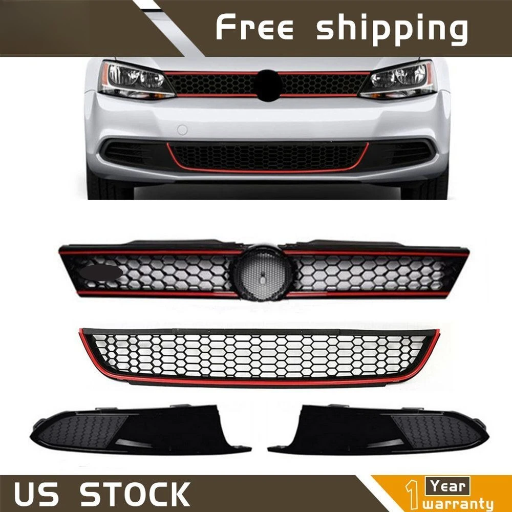 Front Upper Lower Grill 4pc Red Trim For VW 2011-14 Jetta MK6 GLI Style W/ Bezel
Front Upper Lower Grill 4pc Red Trim For VW 2011-14 Jetta MK6 GLI Style W/ Bezel