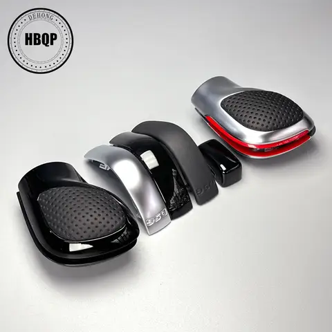 Chrome Matt With Leather Shift Knob Gear Side Cover DSG Emblem For VW Golf 6 7 R GTI Passat B7 B8 CC R20 Jetta MK6 GLI
