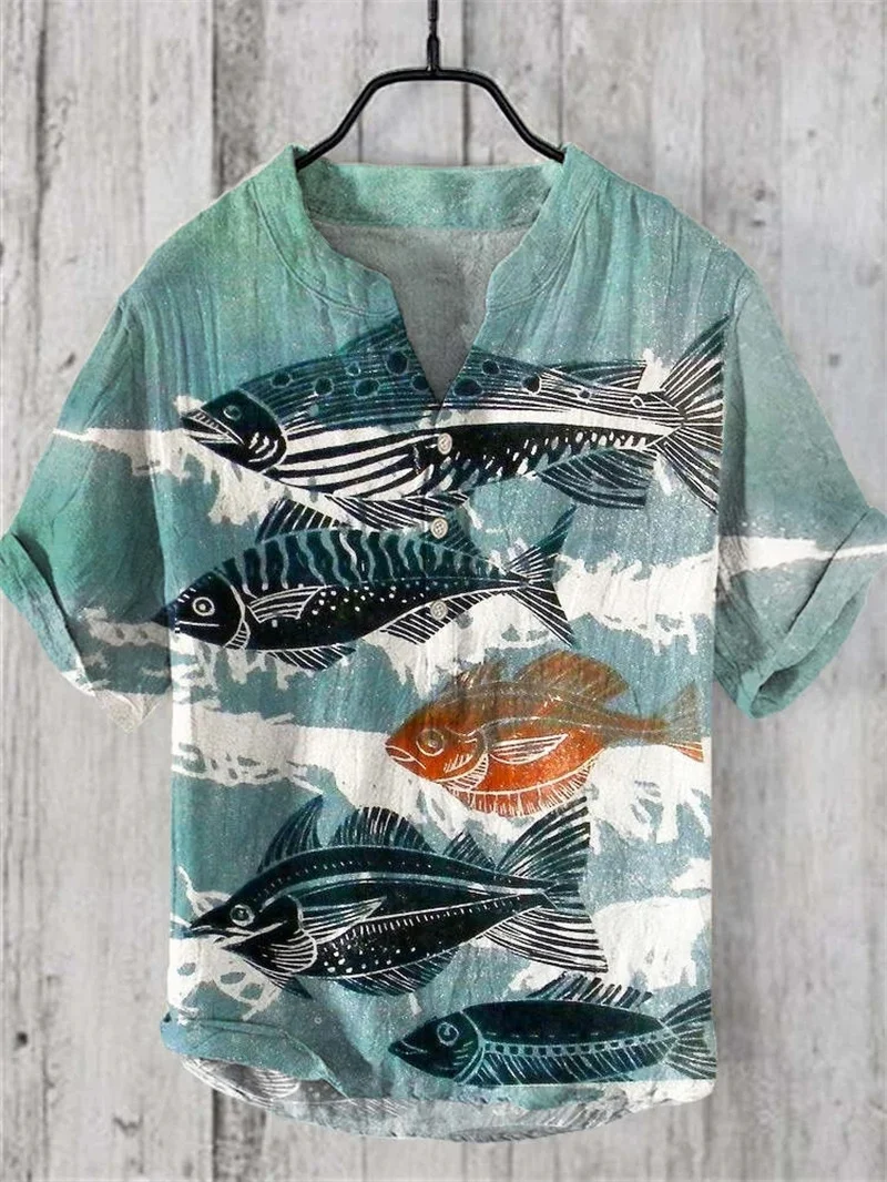 New Spring/Summer Men's Hawaiian Art Printed Short Sleeve Loose Three Row Button Shirt 3D Casual Fashion Wave Series Casual Line
New Spring/Summer Men's Hawaiian Art Printed Short Sleeve Loose Three Row Button Shirt 3D Casual Fashion Wave Series Casual Line