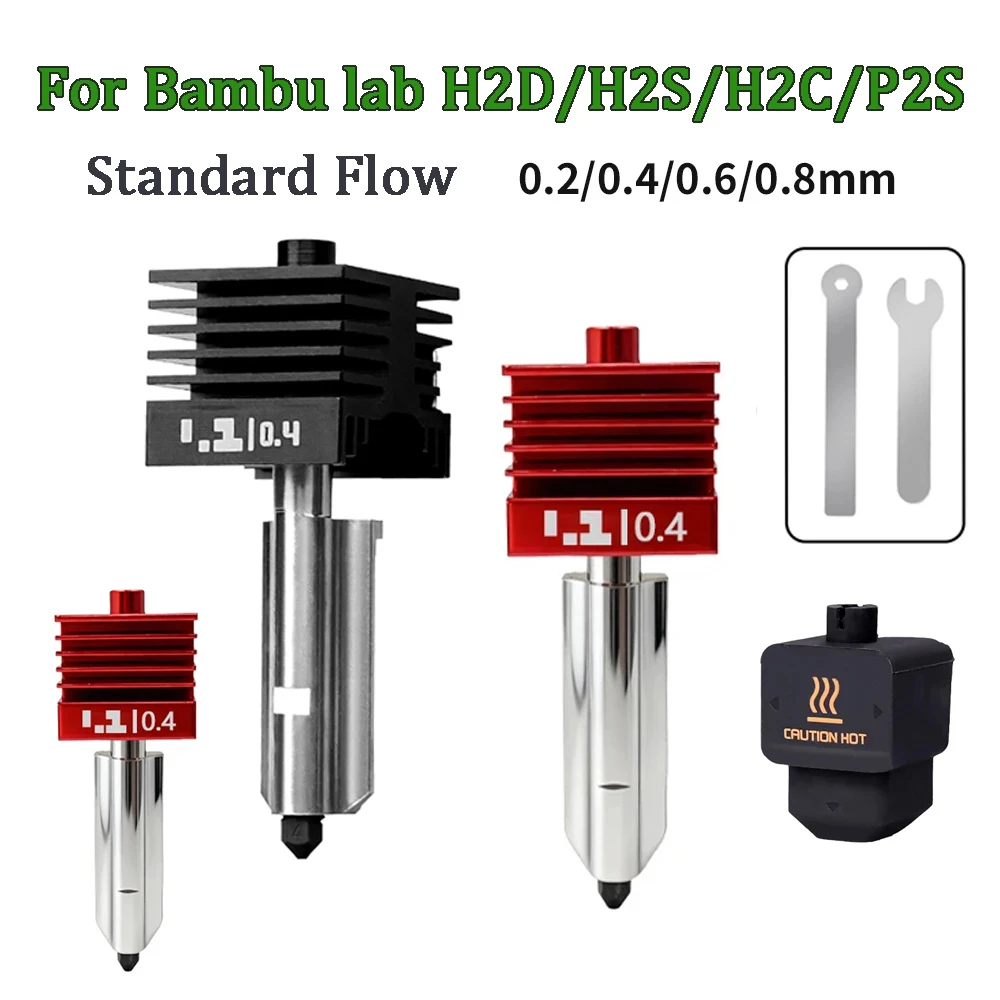 Комплект хотэнда для Bambu Lab H2D H2S P2S, сменные сопла 0.2, 0.4, 0.6, 0.8 мм для 3D-принтеров Bambu Lab H2D A1 A1Mini
Комплект хотэнда для Bambu Lab H2D H2S P2S, сменные сопла 0.2, 0.4, 0.6, 0.8 мм для 3D-принтеров Bambu Lab H2D A1 A1Mini