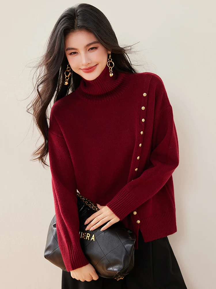 Vintage Buttons Turtleneck Sweater Women Autumn Winter Thick Long Sleeve Knitted Pullovers Fashion Casual Loose Tops
Vintage Buttons Turtleneck Sweater Women Autumn Winter Thick Long Sleeve Knitted Pullovers Fashion Casual Loose Tops