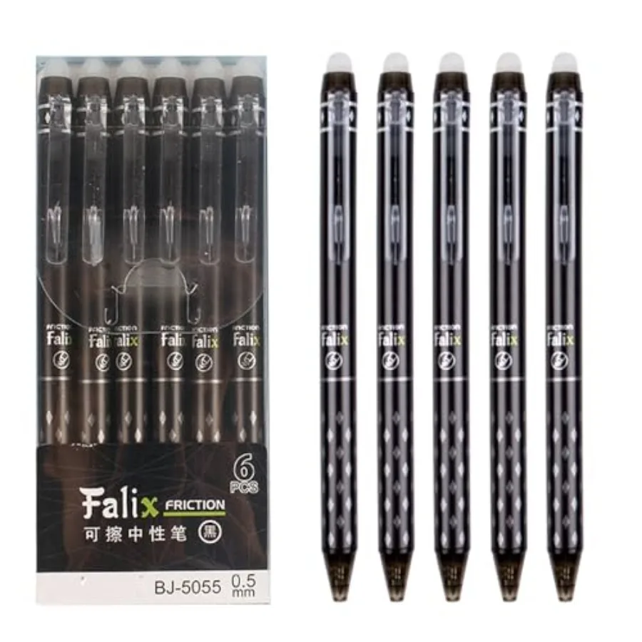 6 Pcs Erasable Gel Ink Retractable Pens - 0.5mm Fine Point,,Smooth Writing for Office, School, Women, Men, Girls, Boys
6 Pcs Erasable Gel Ink Retractable Pens - 0.5mm Fine Point,,Smooth Writing for Office, School, Women, Men, Girls, Boys