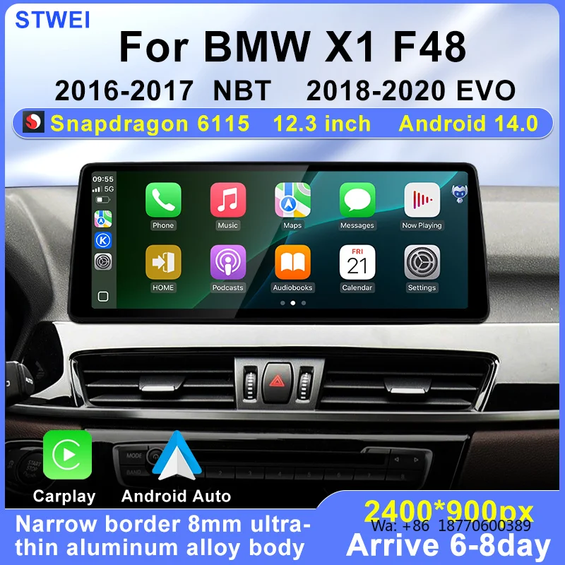 STWEI for BMW X1 F48 2016-2020 NBT EVO Series 12.3-inch Car Radio Multimedia Videoplayer GPS Android14 Carpla Android Auto
STWEI for BMW X1 F48 2016-2020 NBT EVO Series 12.3-inch Car Radio Multimedia Videoplayer GPS Android14 Carpla Android Auto