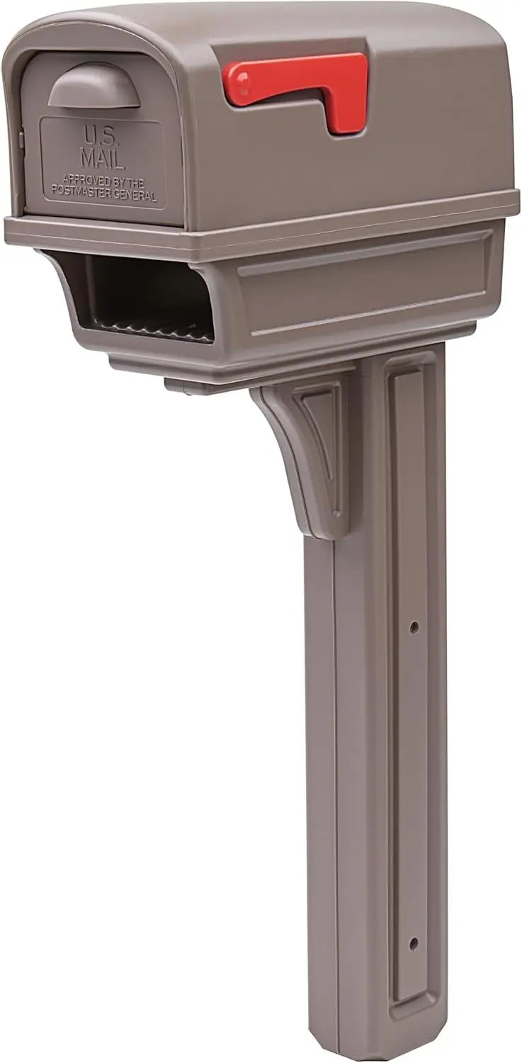 Large Rust-Proof Plastic Post Mounted Mailbox with Post, USPS Approved, Mocha, Curbside Delivery
Large Rust-Proof Plastic Post Mounted Mailbox with Post, USPS Approved, Mocha, Curbside Delivery