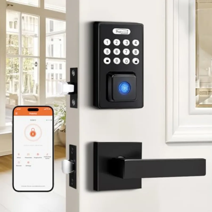 Keyless Entry Door Lock with Handle, Smart Locks for Front Door, Keypad Door Lock with Handle Fingerprint Lock, Electronic Keyp
Keyless Entry Door Lock with Handle, Smart Locks for Front Door, Keypad Door Lock with Handle Fingerprint Lock, Electronic Keyp