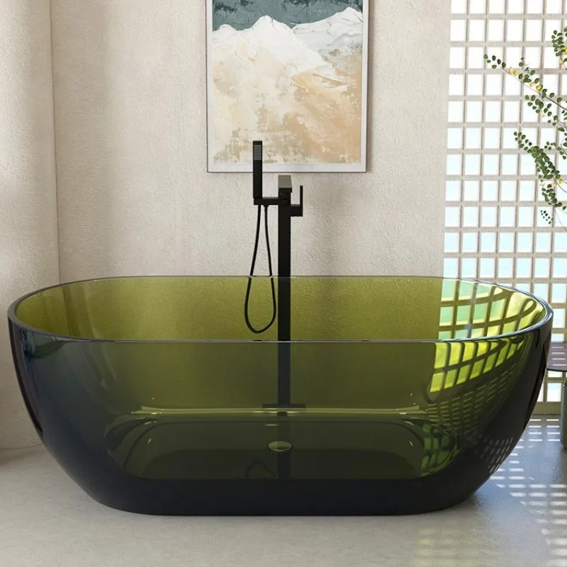 Custom transparent bathtub Artificial stone resin Color crystal Thin edge Internet celebrity oval bathtub Bath tub
Custom transparent bathtub Artificial stone resin Color crystal Thin edge Internet celebrity oval bathtub Bath tub