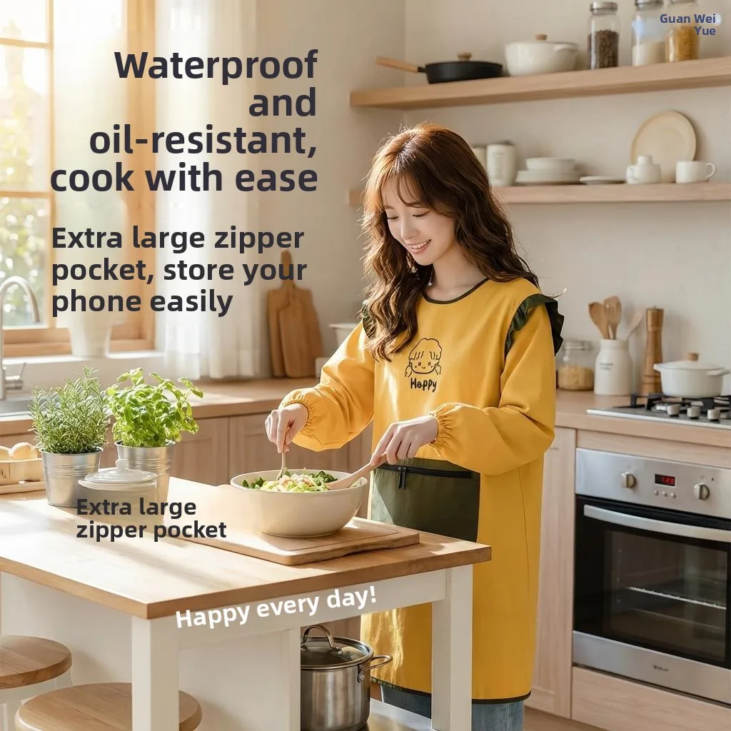 Young Style Long Sleeve Apron Waterproof Oil Resistant Kitchen Cooking Dressing Coat Special for Restaurant Use Home Use
Young Style Long Sleeve Apron Waterproof Oil Resistant Kitchen Cooking Dressing Coat Special for Restaurant Use Home Use
