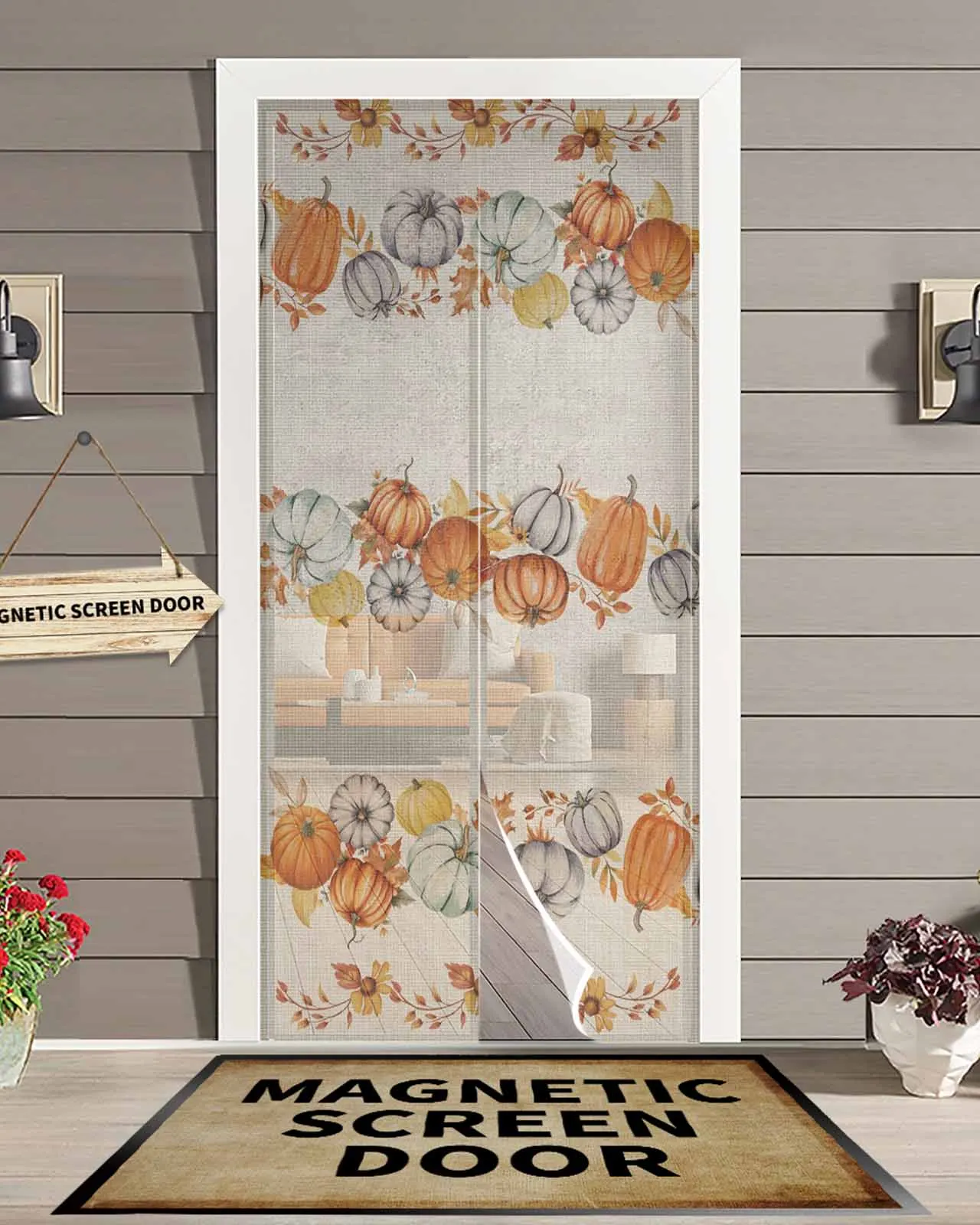 Autumn Print Watercolor Pumpkins Magnetic Door Curtain Living Room Bedroom Home Anti-mosquito Screen Door Curtain 
Autumn Print Watercolor Pumpkins Magnetic Door Curtain Living Room Bedroom Home Anti-mosquito Screen Door Curtain