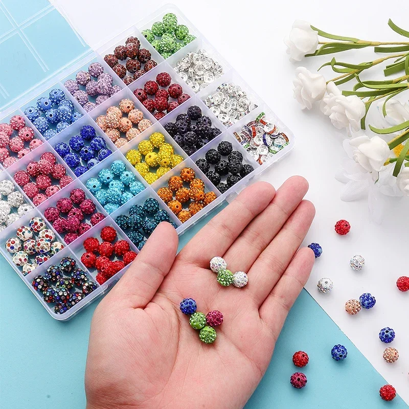 24 Colors Rhinestones Beads 8/10mm Pave Disco Ball Beads Polymer Clay Rhinestone Round Crystal Diamond Beads for Jewelry Making 
24 Colors Rhinestones Beads 8/10mm Pave Disco Ball Beads Polymer Clay Rhinestone Round Crystal Diamond Beads for Jewelry Making