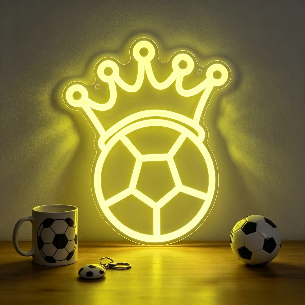 Soccer Crown Neon Sign LED USB Dimmable Gold Sports Wall Art for Bedroom Game Room Decor Football Fan Gifts Night Light Home Bar
Soccer Crown Neon Sign LED USB Dimmable Gold Sports Wall Art for Bedroom Game Room Decor Football Fan Gifts Night Light Home Bar