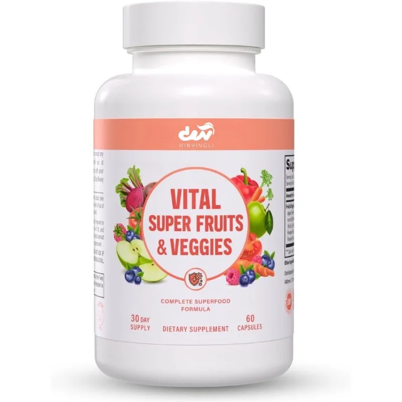 Fruits&Veggies - Fruit and vegetable supplements enhance immunity and energy -2-in-1 formula promotes overall health-60 capsules
Fruits&Veggies - Fruit and vegetable supplements enhance immunity and energy -2-in-1 formula promotes overall health-60 capsules
