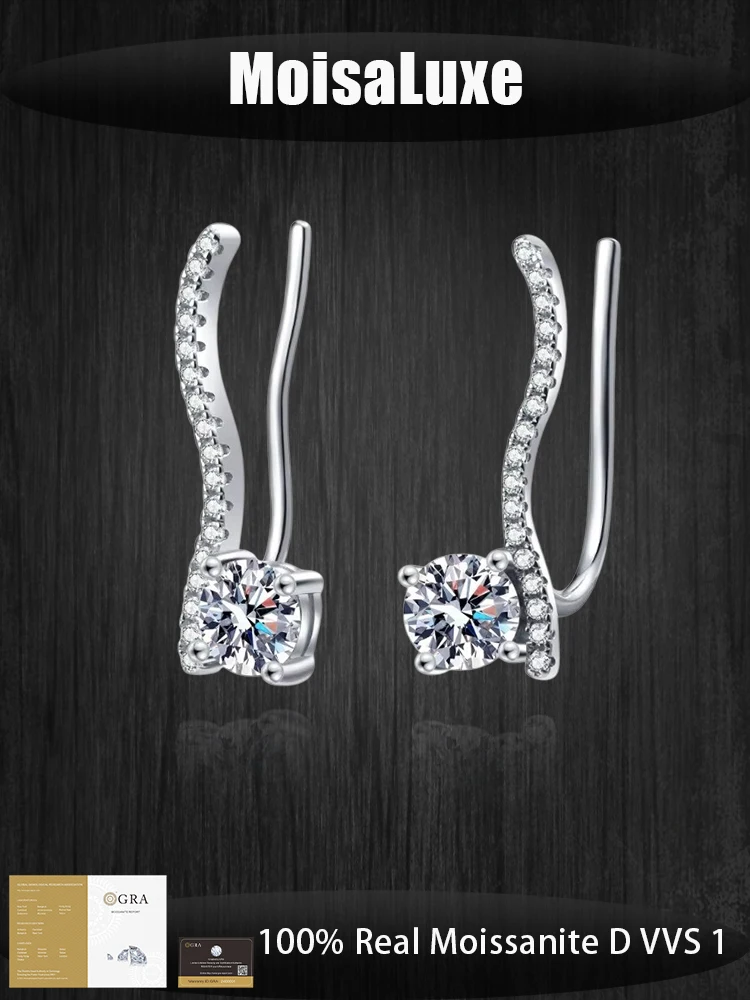 MoisaLuxe Official Store GRA Moissanite 925 sterling silver Women's rotundity Line Stud romantic Light luxury earrings
MoisaLuxe Official Store GRA Moissanite 925 sterling silver Women's rotundity Line Stud romantic Light luxury earrings