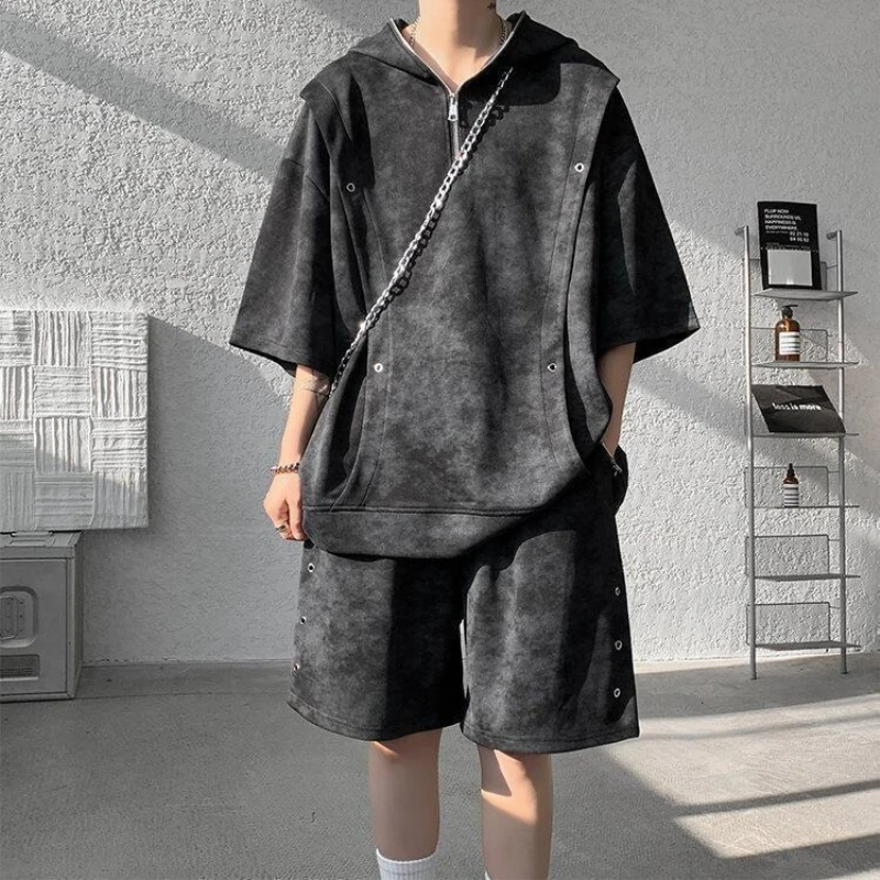 Summer Men Tie Dye 2 Piece Set Half Zip Hooded Top Shorts Sportswear Gym Athletic Casual Lounge Matching Outfit
Summer Men Tie Dye 2 Piece Set Half Zip Hooded Top Shorts Sportswear Gym Athletic Casual Lounge Matching Outfit