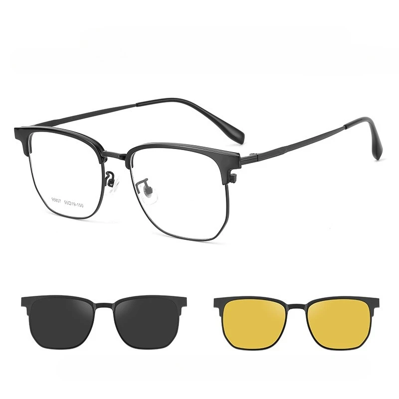 Portable Men Eyewear 3 in 1 Magnetic Polarized Night Vision Goggle Sunglasses Vintage Square Anti-Blue Ray Prescription Glasses
Portable Men Eyewear 3 in 1 Magnetic Polarized Night Vision Goggle Sunglasses Vintage Square Anti-Blue Ray Prescription Glasses