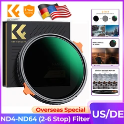 K&F CONCEPT 37-82mm Variable ND4 to ND64 Camera Lenses Filters ND CPL Circular Polarizing Filter for Nikon 2 in 1 Filters Nano X K&F CONCEPT 37-82mm Variable ND4 to ND64 Camera Lenses Filters ND CPL Circular Polarizing Filter for Nikon 2 in 1 Filters Nano X