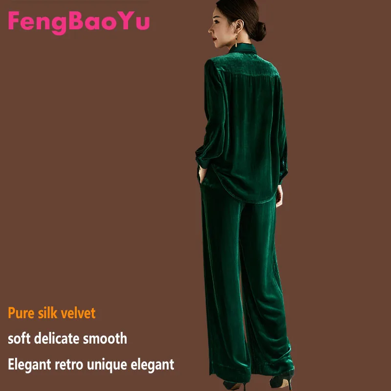 Женский костюм из 100% натурального шелка и бархата — комплект из рубашки с длинными рукавами и брюк с прямым хвостом — элегантная роскошная одежда
Женский костюм из 100% натурального шелка и бархата — комплект из рубашки с длинными рукавами и брюк с прямым хвостом — элегантная роскошная одежда