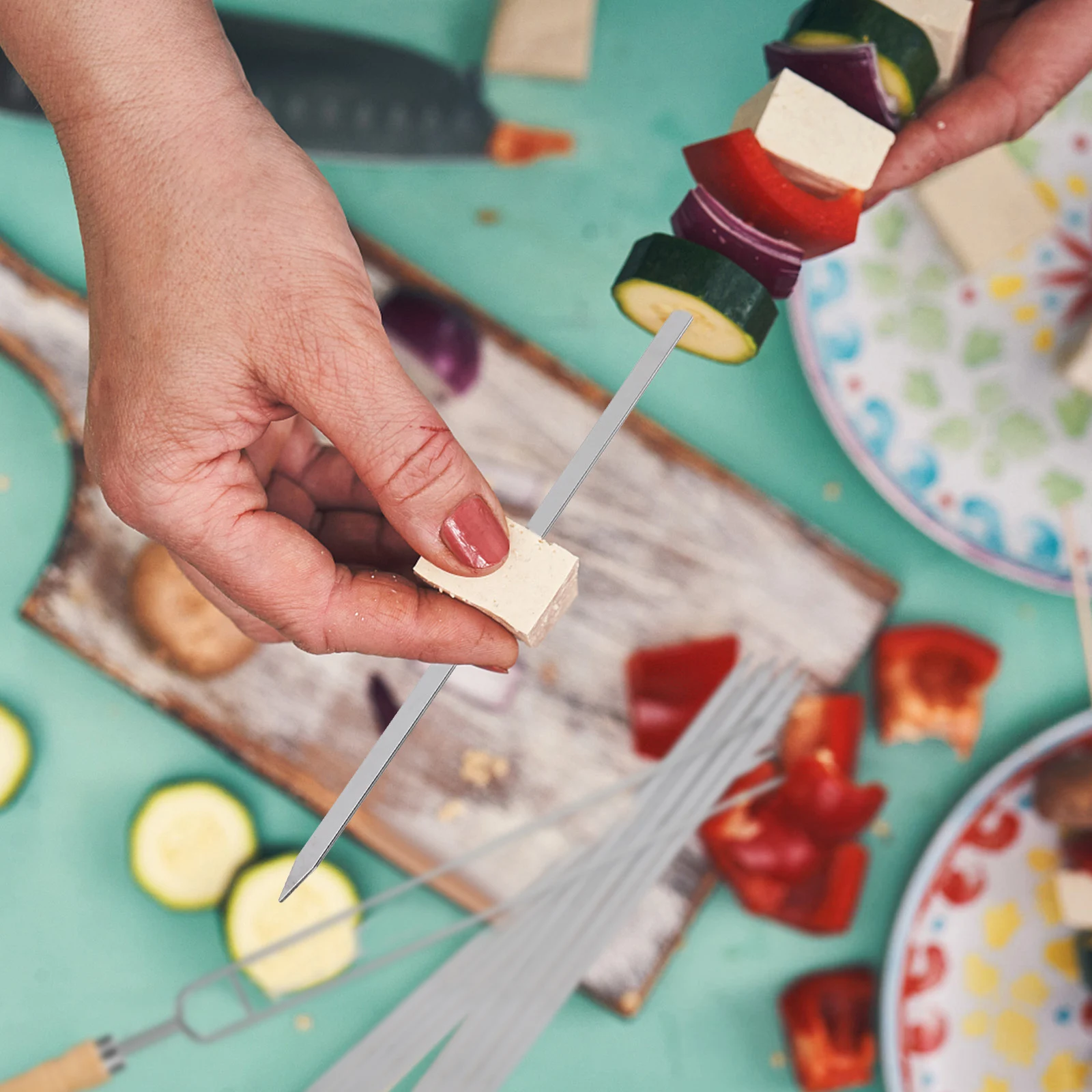 8Pcs Stainless Steel Barbecue Skewers Wooden Handle Bbq Fork Kabob Sticks Portable Drawstring Bag for Camping Bbq
8Pcs Stainless Steel Barbecue Skewers Wooden Handle Bbq Fork Kabob Sticks Portable Drawstring Bag for Camping Bbq