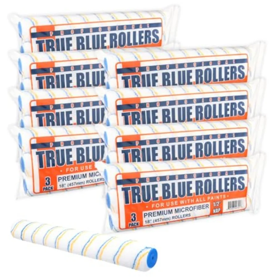 True Blue 18" Profional Paint Roller Covers, 18 Inch, Best for All Types of Painting Surfaces, Refill Bulk Pack
True Blue 18" Profional Paint Roller Covers, 18 Inch, Best for All Types of Painting Surfaces, Refill Bulk Pack
