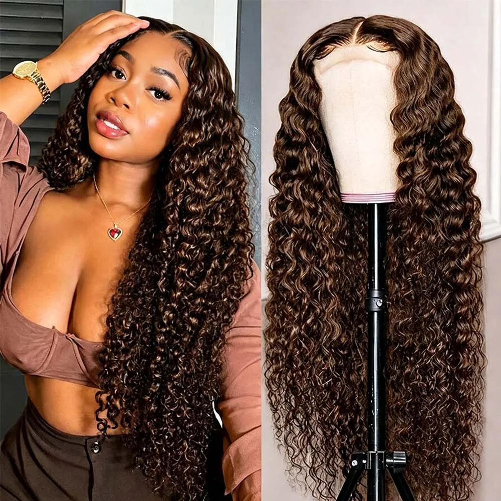 250% Density Chocolate Brown Deep Wave Wigs Human Hair 13x4 13x6 HD Lace Front Human Hair Wig 30 32 Inch Lace Frontal Brazilian Curly Wig #4 Colored Bleached Wigs For Women
250% Density Chocolate Brown Deep Wave Wigs Human Hair 13x4 13x6 HD Lace Front Human Hair Wig 30 32 Inch Lace Frontal Brazilian Curly Wig #4 Colored Bleached Wigs For Women