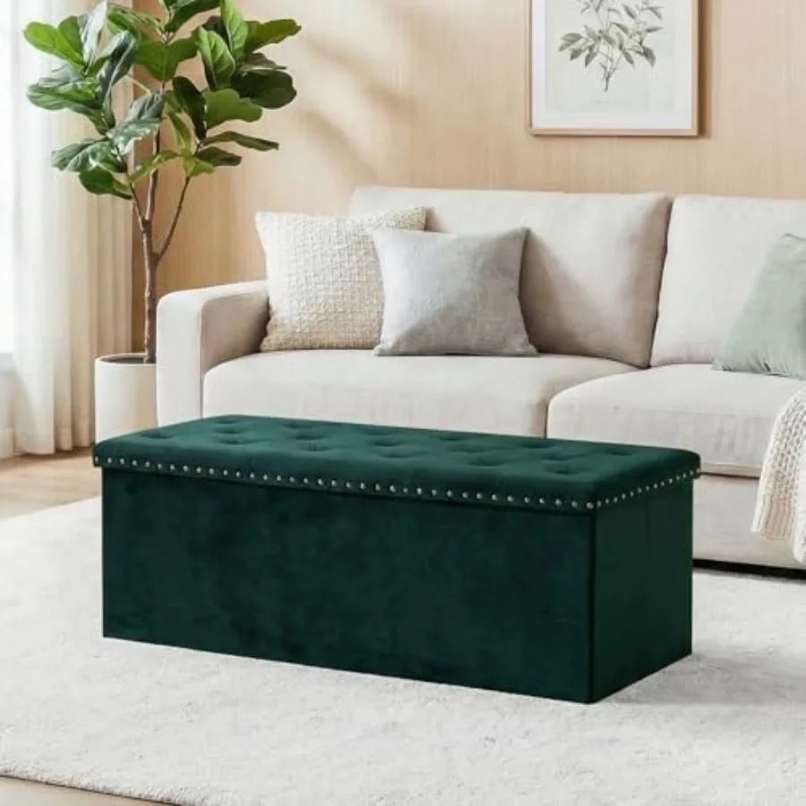 Storage Ottoman Bench 43 Inch Folding Velvet Long Ottoman with Storage for Bedroom 43.7" L x 15.7" W x 15.7" H
Storage Ottoman Bench 43 Inch Folding Velvet Long Ottoman with Storage for Bedroom 43.7" L x 15.7" W x 15.7" H