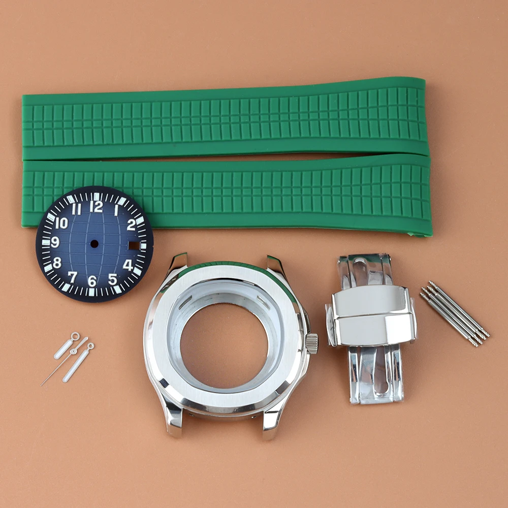 For AQUANAUT 42mm Case black blue Dial Stainless Steel Watch Accessories Fit NH35 NH36 Movement 31.8mm Dial Green Rubber Strap
For AQUANAUT 42mm Case black blue Dial Stainless Steel Watch Accessories Fit NH35 NH36 Movement 31.8mm Dial Green Rubber Strap