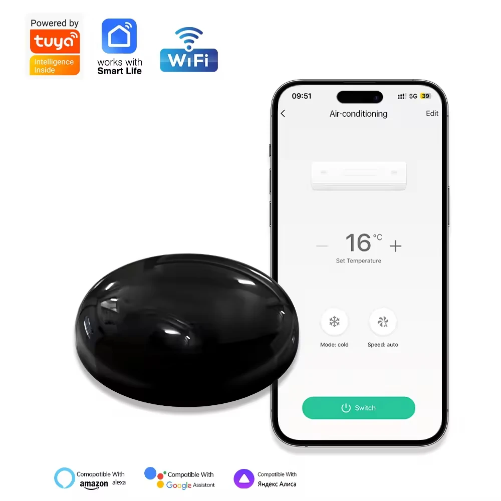 SIXWGH Smart Home WiFi Voice Control Air Conditioner Alexa Google Home Tuya Compatibility Universal Infrared Type-C Powered IR
SIXWGH Smart Home WiFi Voice Control Air Conditioner Alexa Google Home Tuya Compatibility Universal Infrared Type-C Powered IR