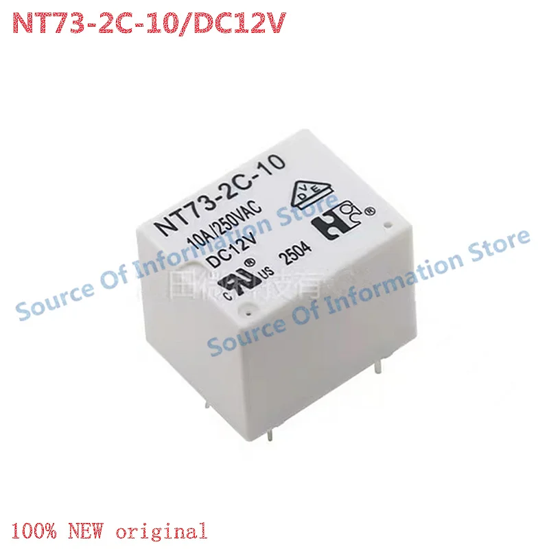 10Pcs NT73-2C-10/DC12V 5-Pin Relay 10A 0.36W DC 12 Volt Electrical Switch for DIY Electronics Projects
10Pcs NT73-2C-10/DC12V 5-Pin Relay 10A 0.36W DC 12 Volt Electrical Switch for DIY Electronics Projects
