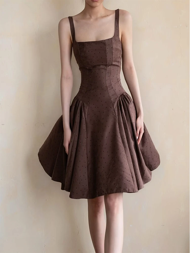 Retro Polka Dot Strap Dress Women's High End Lightweight Elegance Ladylike Waist Cinching Slimming Birthday Dress
Retro Polka Dot Strap Dress Women's High End Lightweight Elegance Ladylike Waist Cinching Slimming Birthday Dress