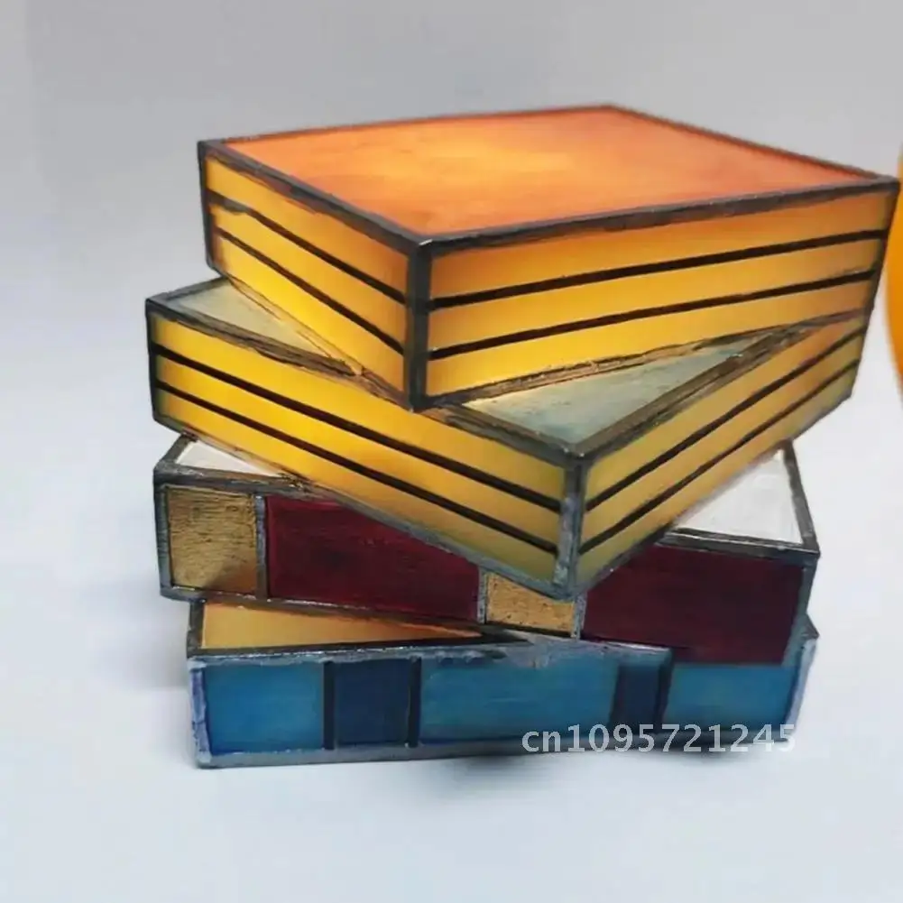 Stained Glass Stacked Book Lamp Colorful Resin Bedroom Lamp Table Reading Home Decoration Study Desk Vintage Nightstand
Stained Glass Stacked Book Lamp Colorful Resin Bedroom Lamp Table Reading Home Decoration Study Desk Vintage Nightstand
