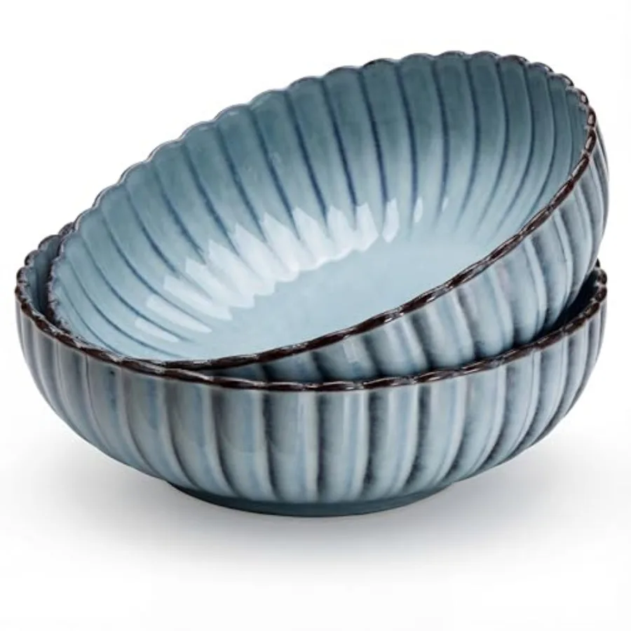 Serving Bowls Durable Ceramic Large Microwave and Dishwasher Safe Scalloped Shell Shape Ombre Blue 70 oz Set of 2 Tidal Collect
Serving Bowls Durable Ceramic Large Microwave and Dishwasher Safe Scalloped Shell Shape Ombre Blue 70 oz Set of 2 Tidal Collect