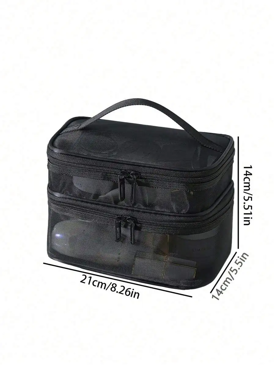 Large Capacity Mesh Cosmetic Bag Double Layer Travel Toiletry Pouch Portable Storage Organizer
Large Capacity Mesh Cosmetic Bag Double Layer Travel Toiletry Pouch Portable Storage Organizer