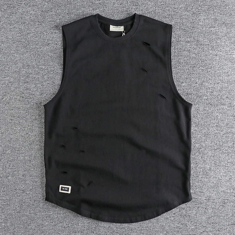 Summer New American Retro Sleeveless O-neck Soild Color Hole T-shirt Men's Fashion 100%Cotton Washed Old Casual Sports Vest Tops
Summer New American Retro Sleeveless O-neck Soild Color Hole T-shirt Men's Fashion 100%Cotton Washed Old Casual Sports Vest Tops