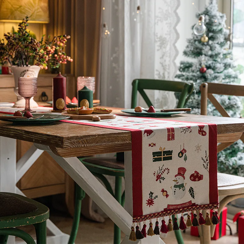 Christmas Chenille Tassel Table Runner,Cotton Linen Thicken Snowman Table Decor,Dining Room Restaurant Modern Decor Supplies
Christmas Chenille Tassel Table Runner,Cotton Linen Thicken Snowman Table Decor,Dining Room Restaurant Modern Decor Supplies
