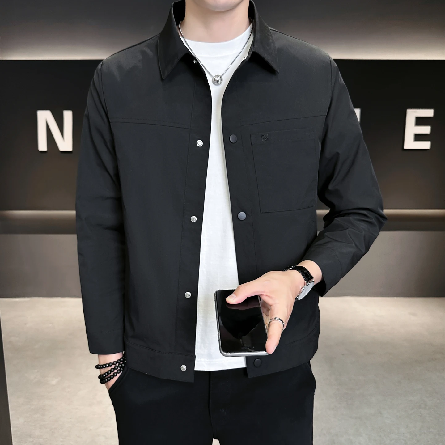 Casual Stylish Thin Men's Jacket Spring Autumn Fashionable Korean Version All-Match Handsome High-End Feeling Men's Outerwear
Casual Stylish Thin Men's Jacket Spring Autumn Fashionable Korean Version All-Match Handsome High-End Feeling Men's Outerwear