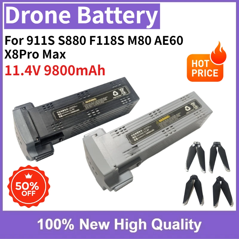 11.4V 9800mAh Modular Drone Battery for 911S S880 F118S M80 AE60 X8Pro Max RC Drone Spare Battery
11.4V 9800mAh Modular Drone Battery for 911S S880 F118S M80 AE60 X8Pro Max RC Drone Spare Battery