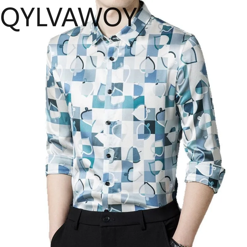 QYLVAWOY 92.4% Real Mulberry Silk Men's Shirts Spring Autumn Thin Shirt Long Sleeves Tops Floral Shirts Camisas Masculina Casual
QYLVAWOY 92.4% Real Mulberry Silk Men's Shirts Spring Autumn Thin Shirt Long Sleeves Tops Floral Shirts Camisas Masculina Casual