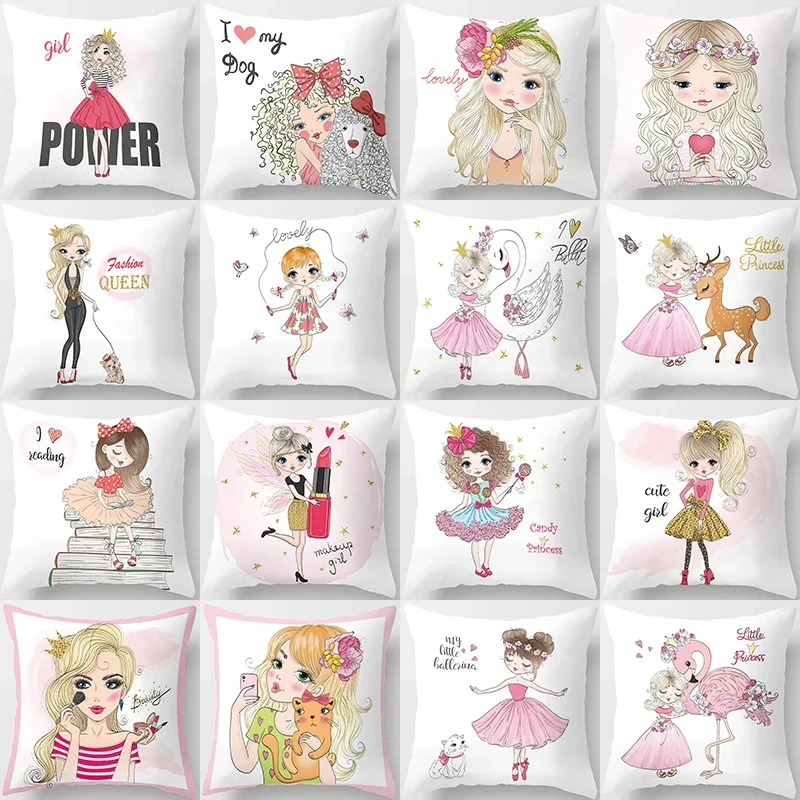 Cartoon Girl Printed Cushion Cover Holiday Decoration Pillow Case Pink Home Decor Cute Party DIY Accessories
Cartoon Girl Printed Cushion Cover Holiday Decoration Pillow Case Pink Home Decor Cute Party DIY Accessories