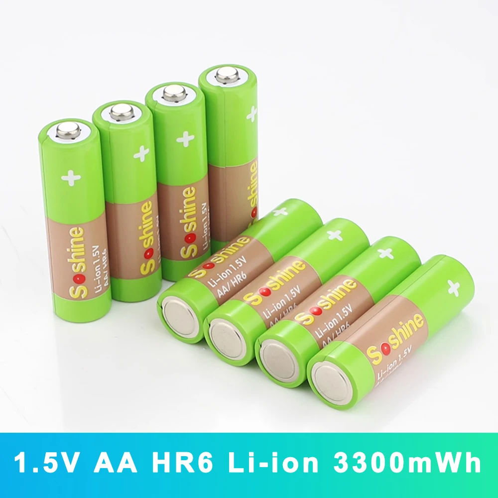 1.5V AA Rechargeable Lithium-ion Battery AA Li-ion Battery HR6 Cell for Remote Control Smart Door Lock Toys+4 Slots USB Charger
1.5V AA Rechargeable Lithium-ion Battery AA Li-ion Battery HR6 Cell for Remote Control Smart Door Lock Toys+4 Slots USB Charger