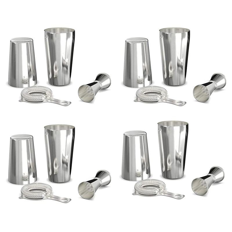 B76A Cocktail Shaker Set: Professional Boston Shaker, Cocktail Strainer And Jigger Set. 8 Piece Premium Stainless Steel
B76A Cocktail Shaker Set: Professional Boston Shaker, Cocktail Strainer And Jigger Set. 8 Piece Premium Stainless Steel