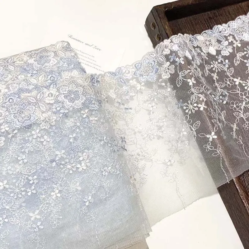 14Yards Light Blue Floral Embroidered Lace Trims Skirt Hem For Clothing Accessories Lingerie Dress Sewing Laces
14Yards Light Blue Floral Embroidered Lace Trims Skirt Hem For Clothing Accessories Lingerie Dress Sewing Laces