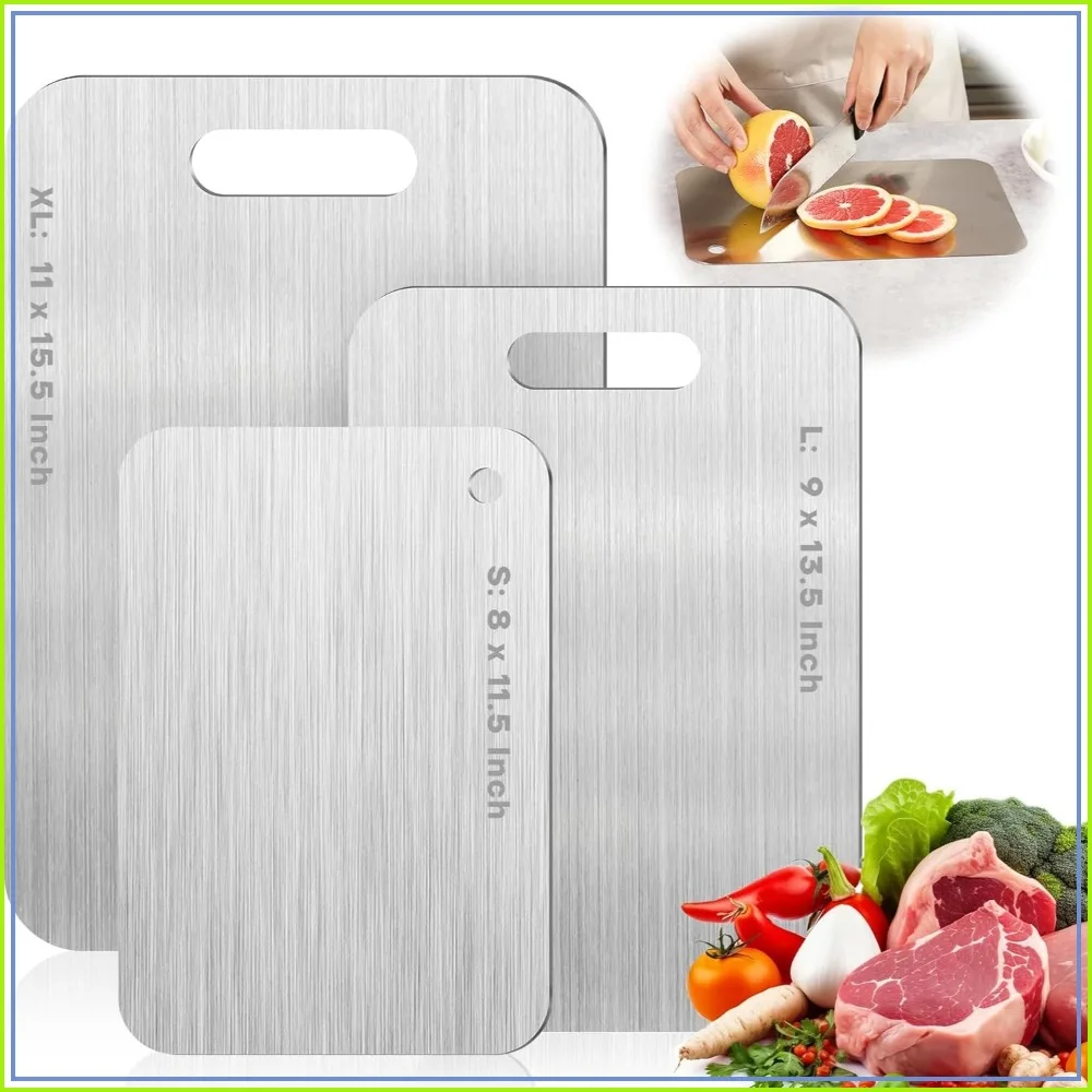 100% Pure Titanium Cutting Board Set, Double Sided Non Toxic, Dishwasher Safe, 3-Piece (S+L+XL)
100% Pure Titanium Cutting Board Set, Double Sided Non Toxic, Dishwasher Safe, 3-Piece (S+L+XL)