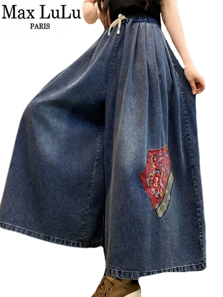 Max LuLu 2024 Fashion Embroidery Jeans Women Spring Casual Loose Vintage Denim Pants Ladies Harajuku Classic Wide Leg Trousers
Max LuLu 2024 Fashion Embroidery Jeans Women Spring Casual Loose Vintage Denim Pants Ladies Harajuku Classic Wide Leg Trousers